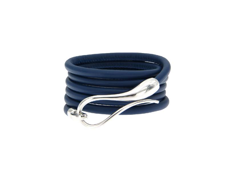 BRACCIALE ARGENTO E PELLE BLU DADA ARRIGONI ELIKA DEK08BRAGXB